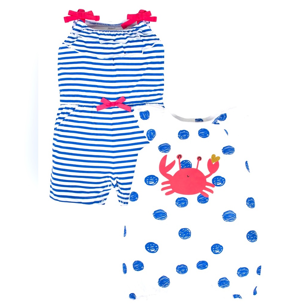 NWOT 2 Summer Baby Girl Rompers Size 0-3M 3 Month Set Bundle One Piece Outfit